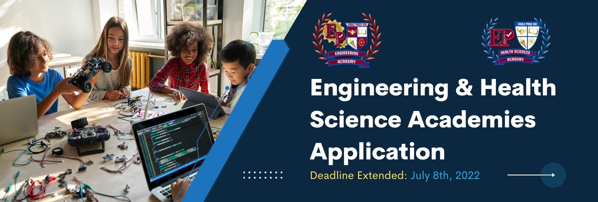 Engineering & Health Science Academies Application banner